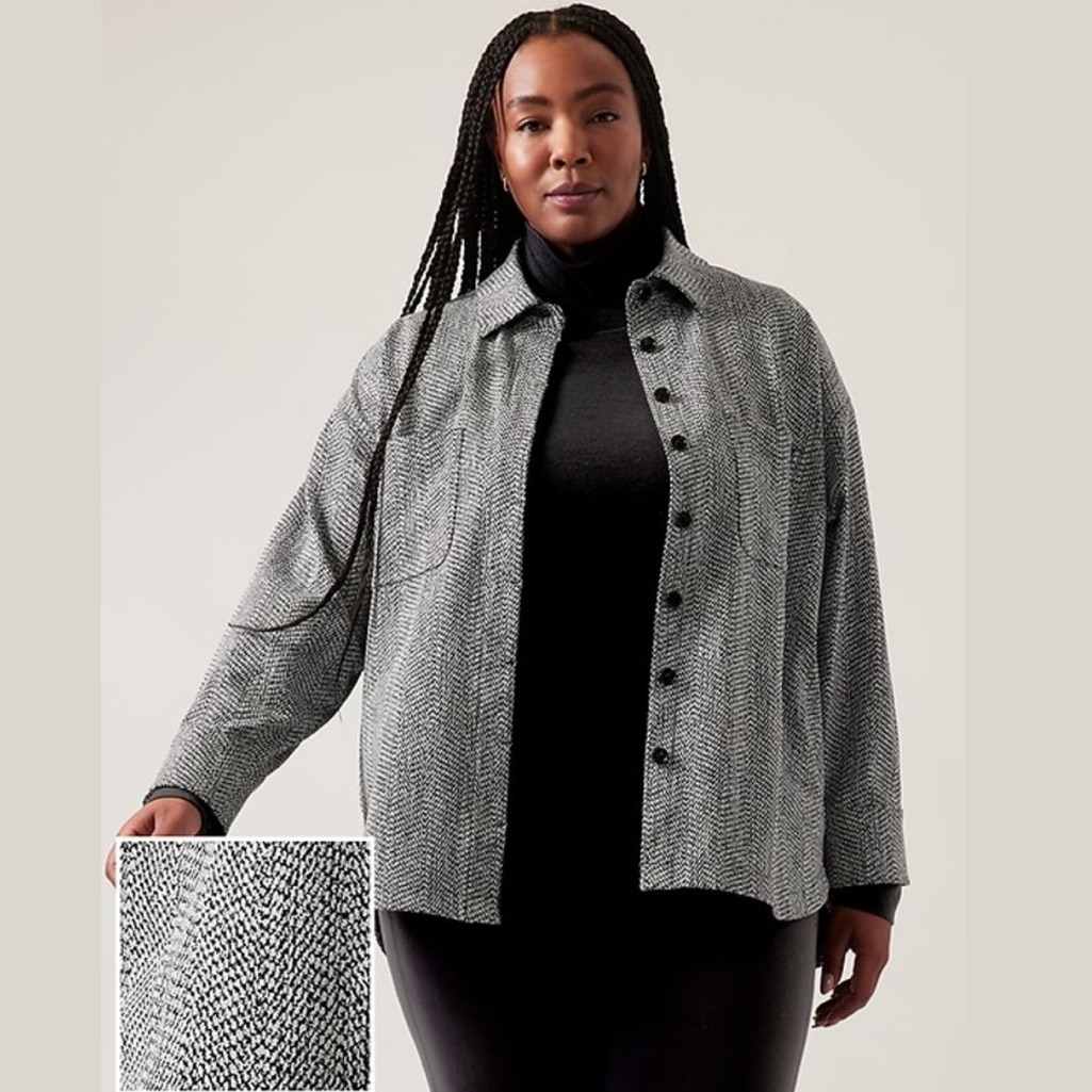 Athleta Textured Shirt Jacket Plus Size 2x Nwt